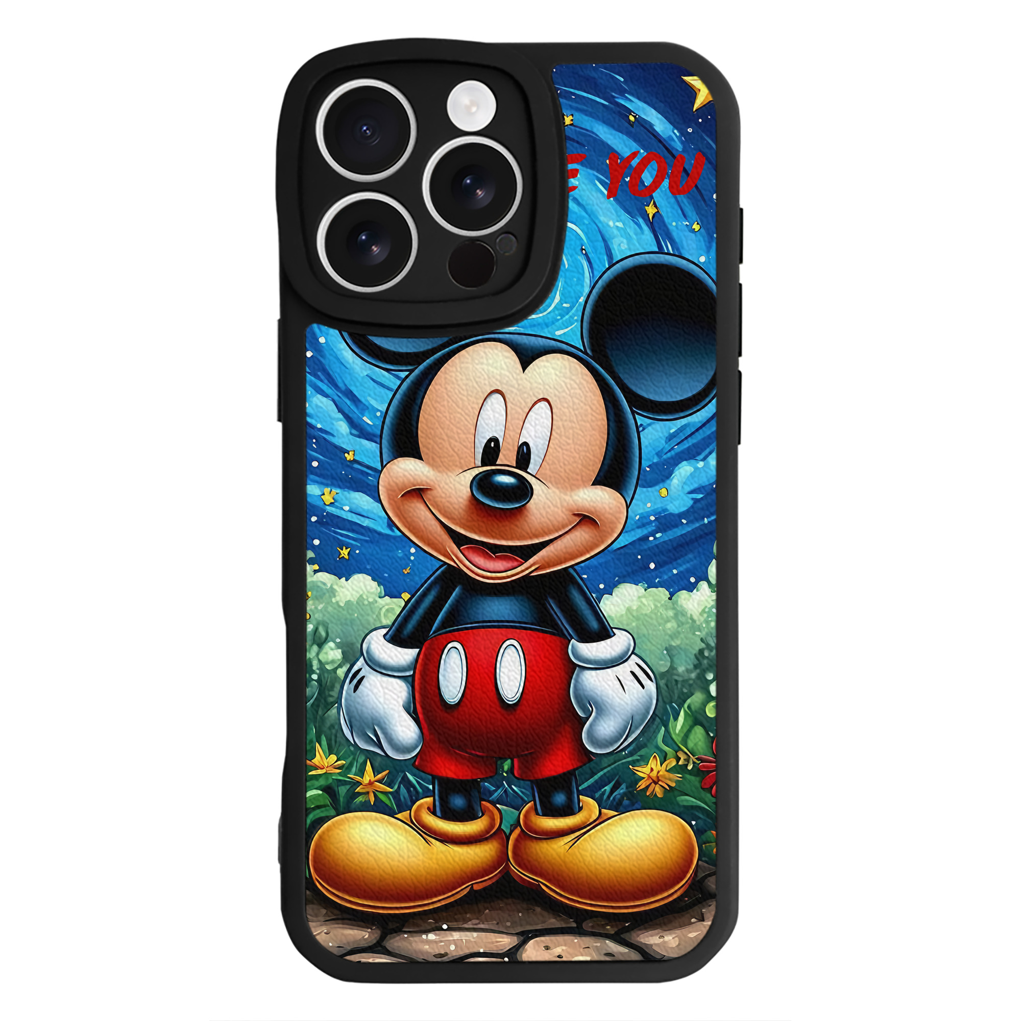 （画像用） ミッキーマウス Mickey Mouse 【iPhone 16シリーズ対応】シリコンスマホケース（レザー調） 材質：シリコン
